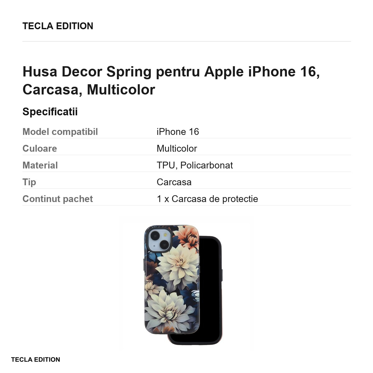 Husa Decor Spring pentru Apple iPhone 16, Carcasa, Multicolor [3]