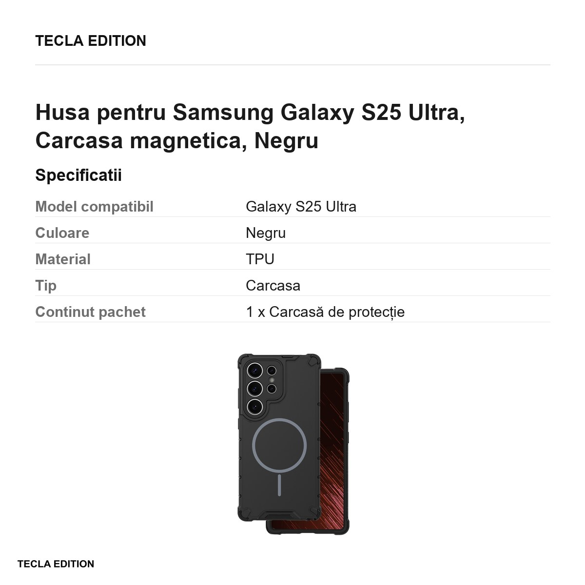 Husa Defender 2in1 Mag pentru Samsung Galaxy S25 Ultra, Carcasa magnetica, Negru [3]