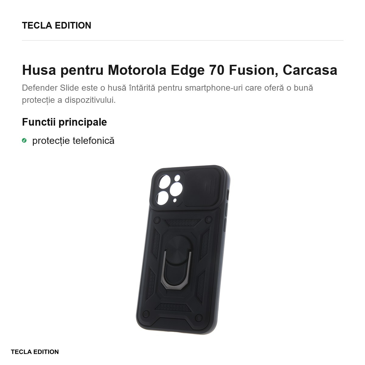 Husa Defender Slide Fusion pentru Motorola Edge 70 Fusion, Carcasa magnetica, Negru [2]