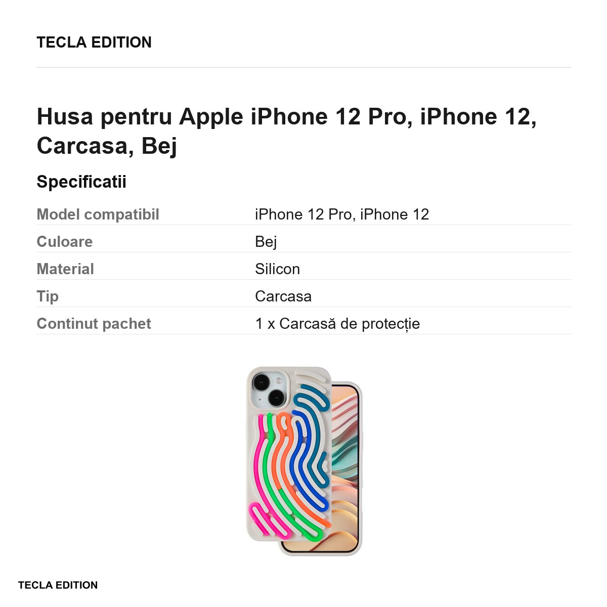 Husa DIY Snake pentru Apple iPhone 12 Pro, iPhone 12, Carcasa, Bej [6]