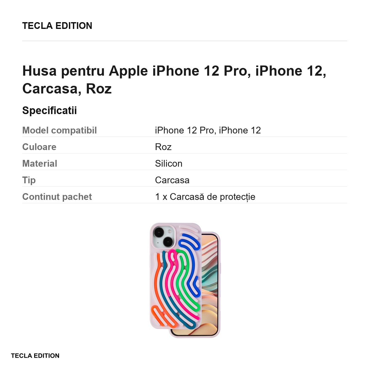 Husa DIY Snake pentru Apple iPhone 12 Pro, iPhone 12, Carcasa, Roz [5]