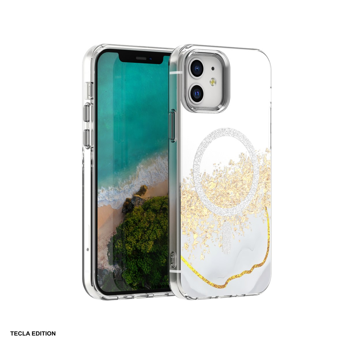 Husa Epoxy Mag pentru Apple iPhone 12 Pro, iPhone 12, Carcasa magnetica, Alb [2]