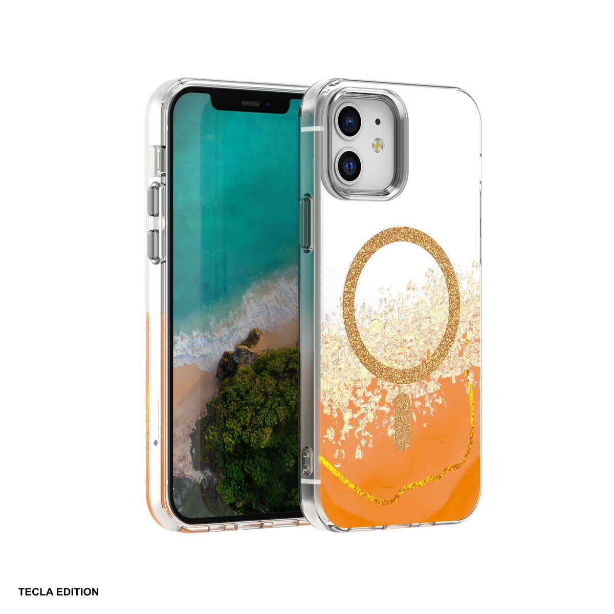 Husa Epoxy Mag pentru Apple iPhone 12 Pro, iPhone 12, Carcasa magnetica, Portocaliu [2]
