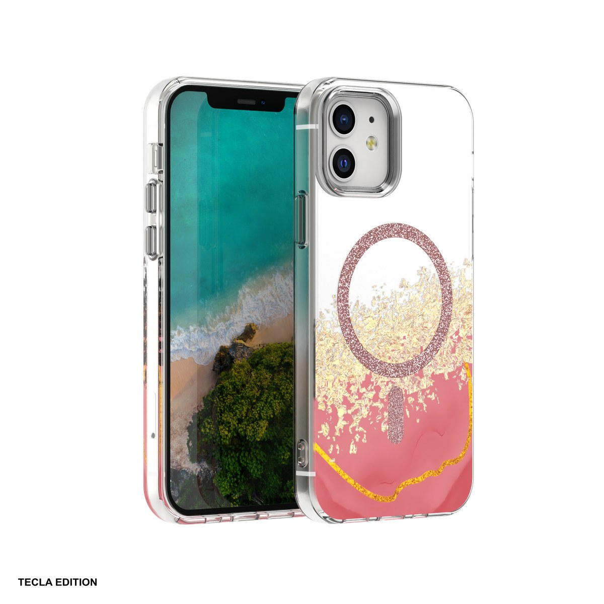 Husa Epoxy Mag pentru Apple iPhone 12 Pro, iPhone 12, Carcasa magnetica, Roz [2]