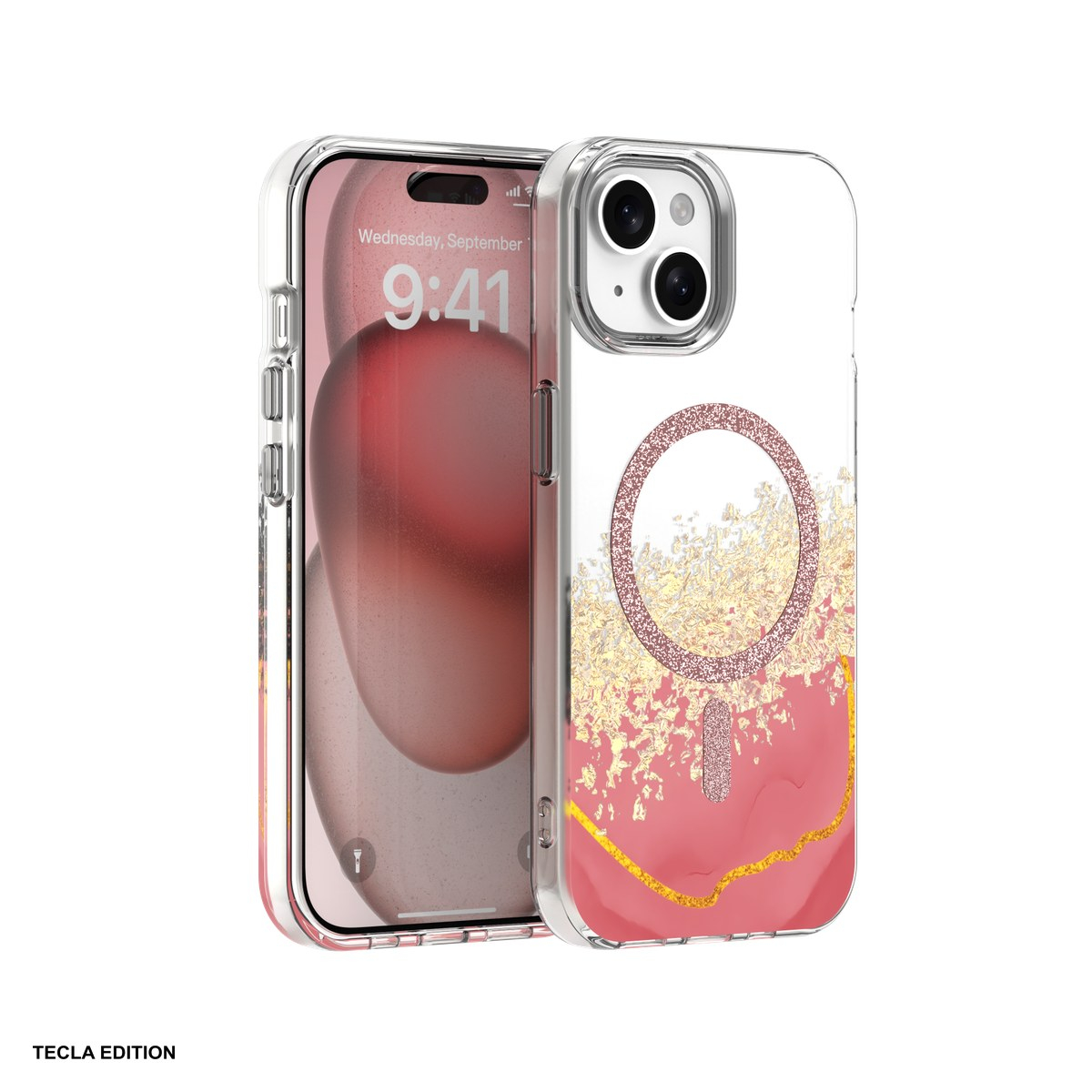 Husa Epoxy Mag pentru Apple iPhone 13, iPhone 14, Carcasa magnetica, Roz [2]