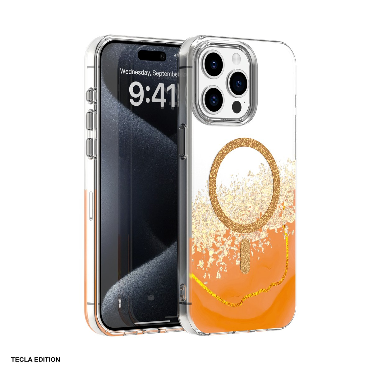 Husa Epoxy Mag pentru Apple iPhone 14 Pro, Carcasa magnetica, Portocaliu [2]