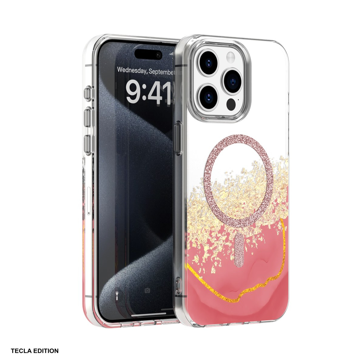 Husa Epoxy Mag pentru Apple iPhone 15 Pro, Carcasa magnetica, Roz [2]