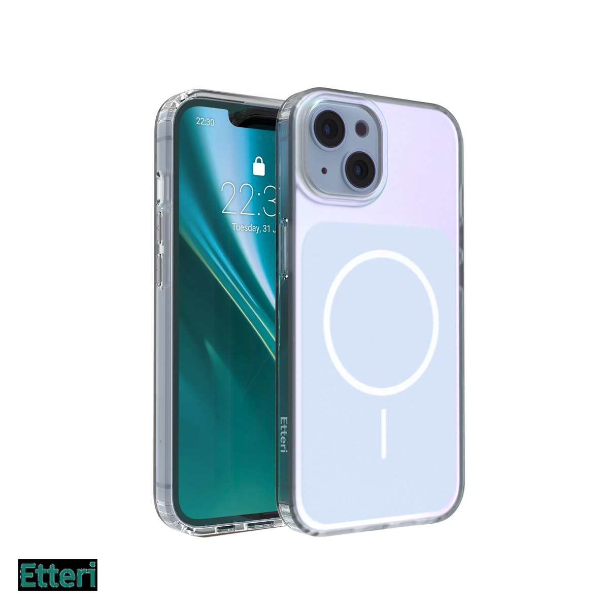 Husa Etteri Hidden Pearl pentru Apple iPhone 13, Carcasa magnetica, Albastru deschis [2]