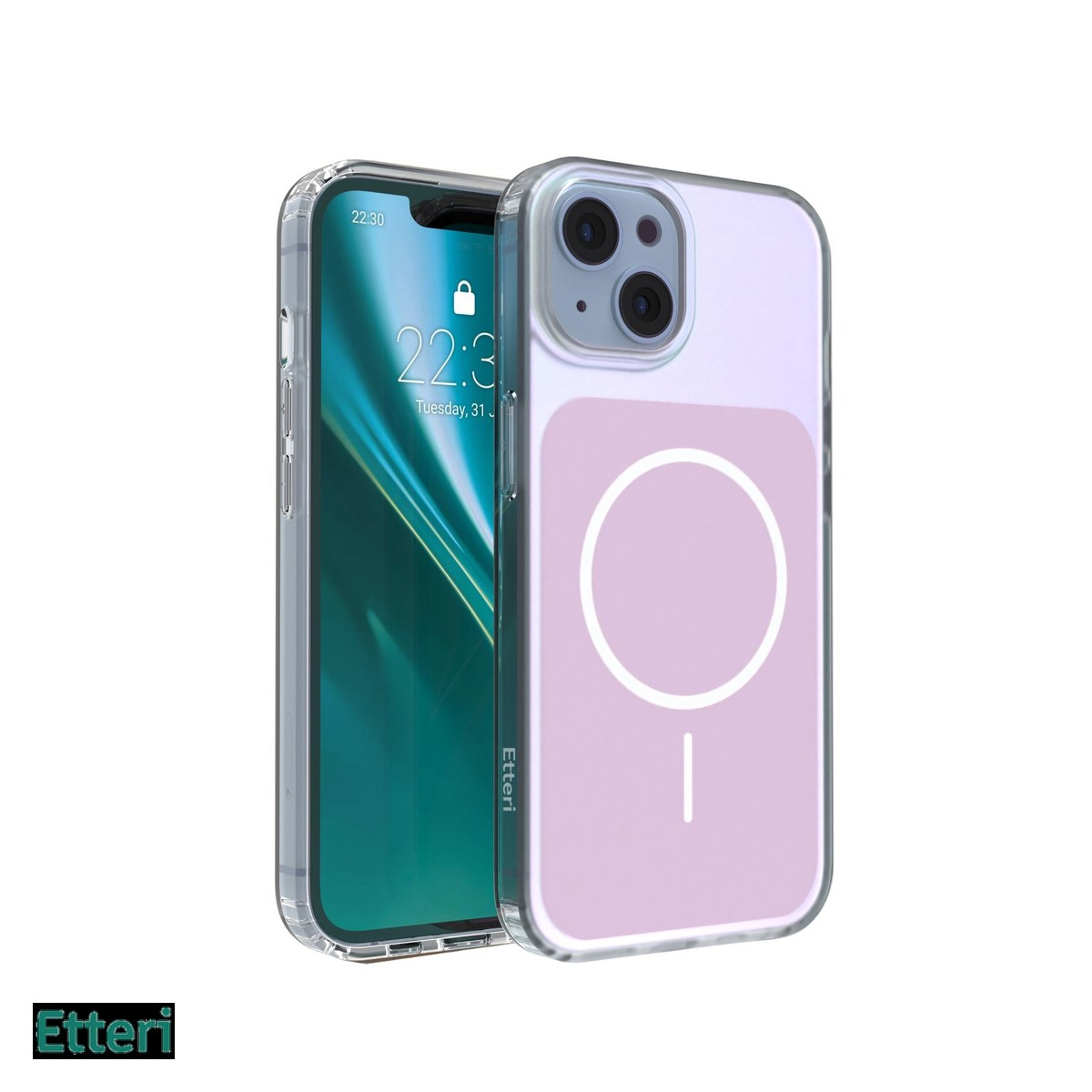 Husa Etteri Hidden Pearl pentru Apple iPhone 14, Carcasa magnetica, Roz [2]
