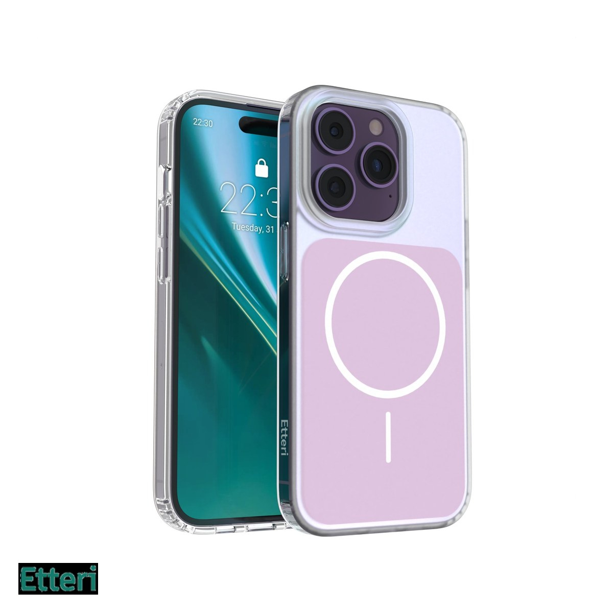 Husa Etteri Hidden Pearl pentru Apple iPhone 14 Pro, Carcasa magnetica, Roz [2]