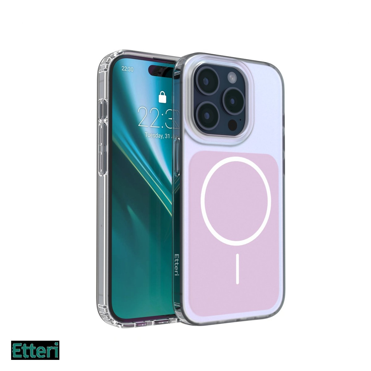 Husa Etteri Hidden Pearl pentru Apple iPhone 15 Pro, Carcasa magnetica, Roz [2]