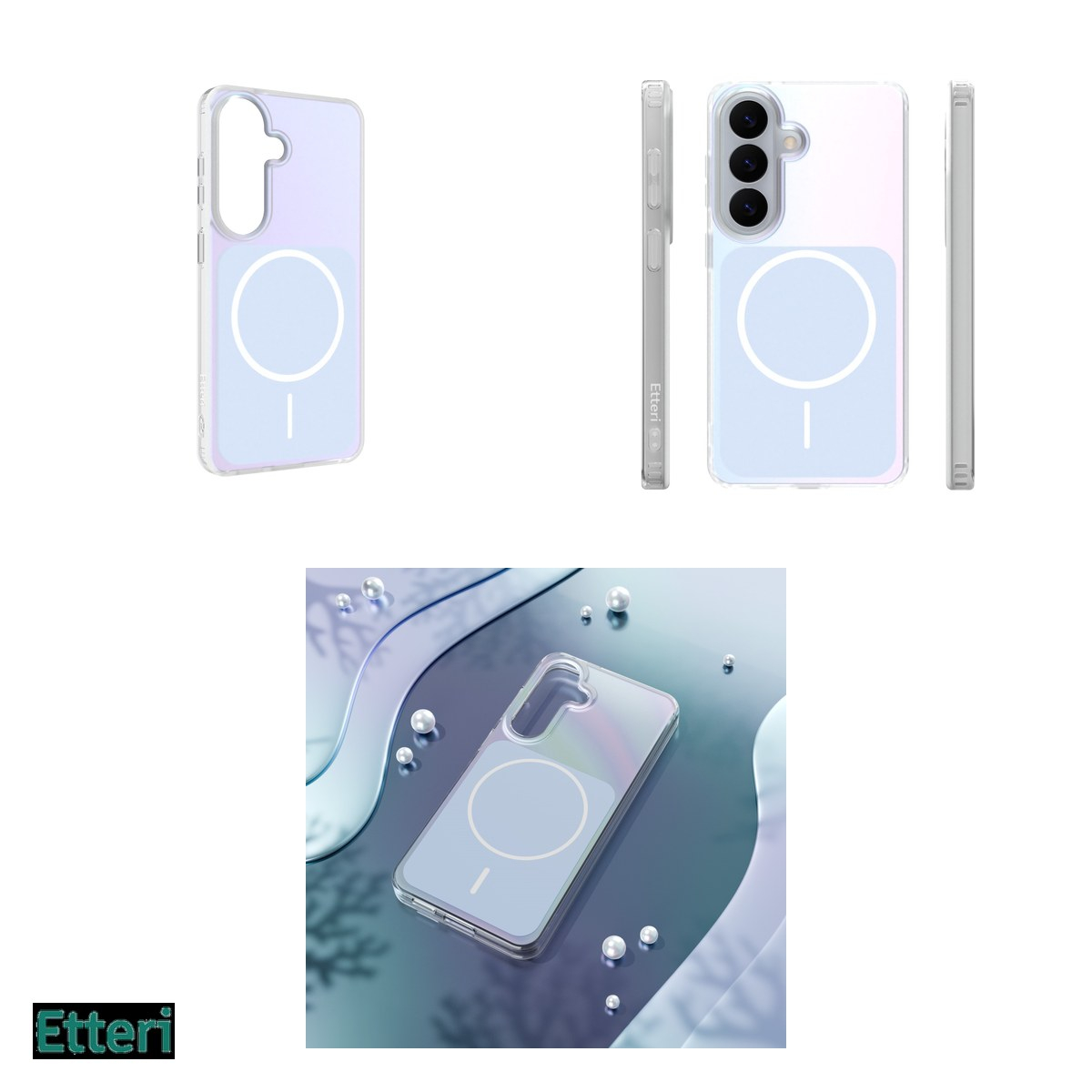 Husa Etteri Hidden Pearl pentru Samsung Galaxy S26, Carcasa magnetica, Albastru deschis [4]