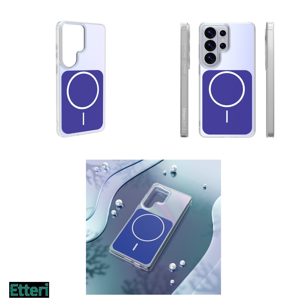 Husa Etteri Hidden Pearl pentru Samsung Galaxy S26 Ultra, Carcasa magnetica, Albastru inchis [4]