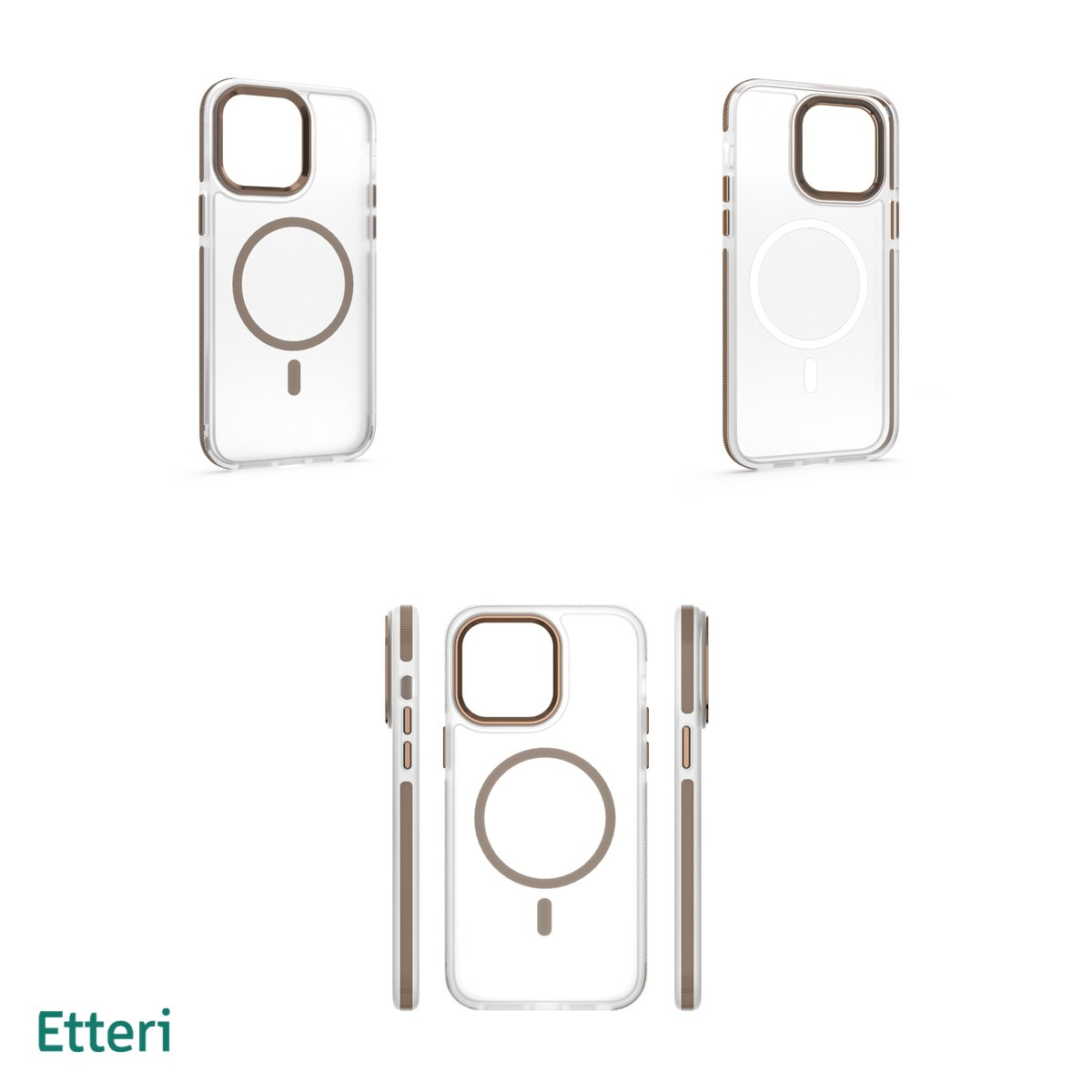 Husa Etteri Icy Mag pentru iPhone 14 Pro, Carcasa magnetica, Auriu [4]