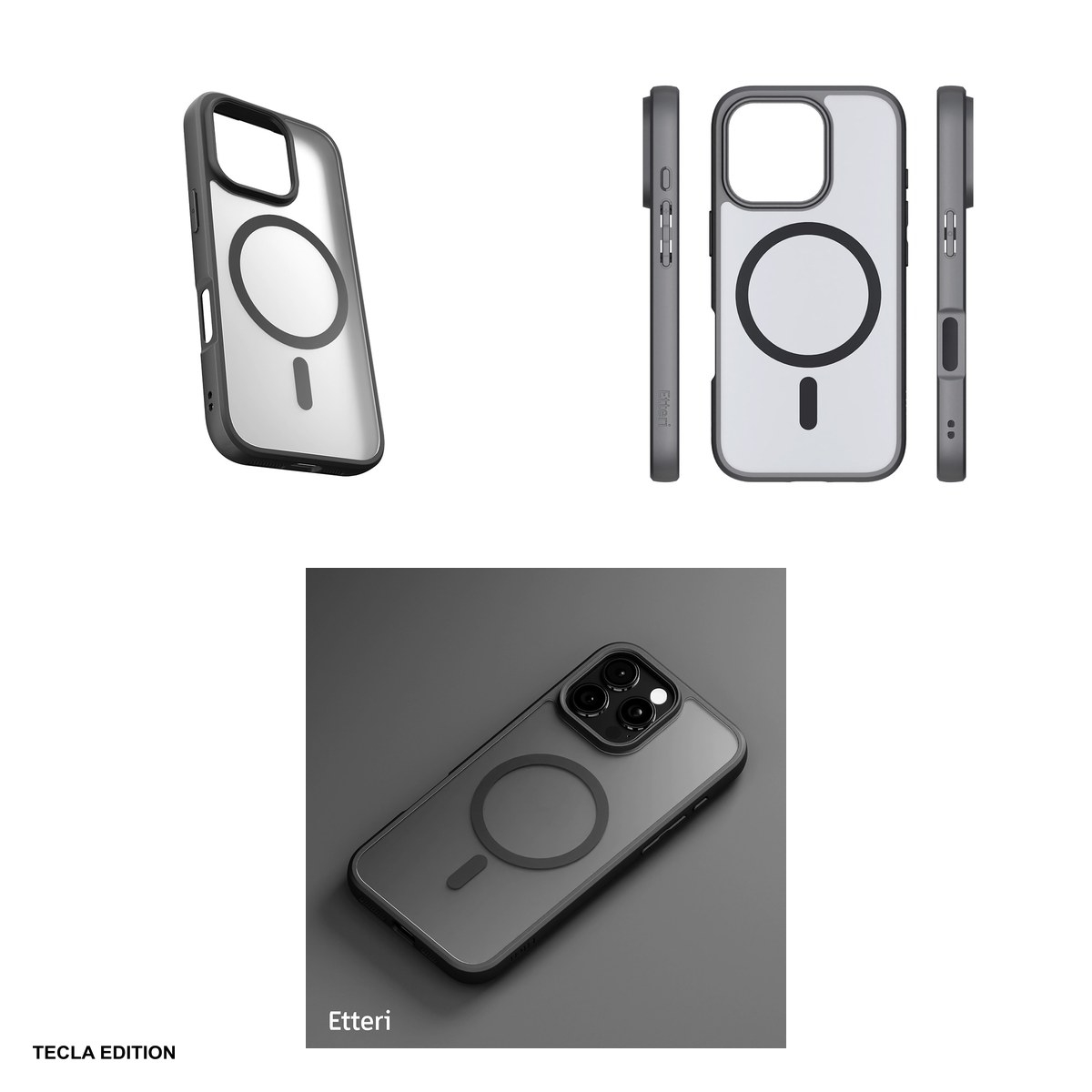 Husa Etteri Matt Mag pentru Apple iPhone 16 Pro, Carcasa magnetica, Negru [6]