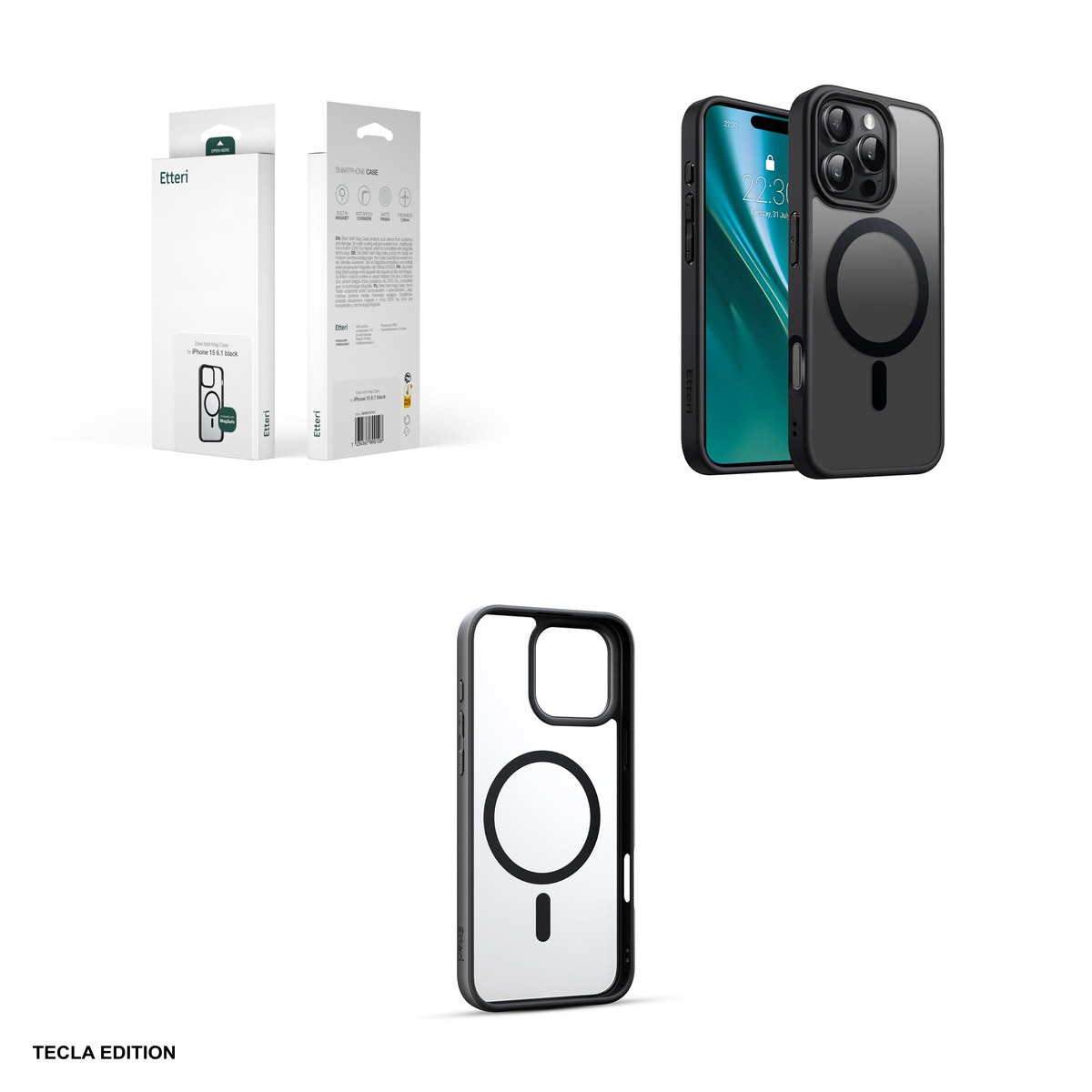 Husa Etteri Matt Mag pentru Apple iPhone 16 Pro Max, Carcasa magnetica, Negru [5]