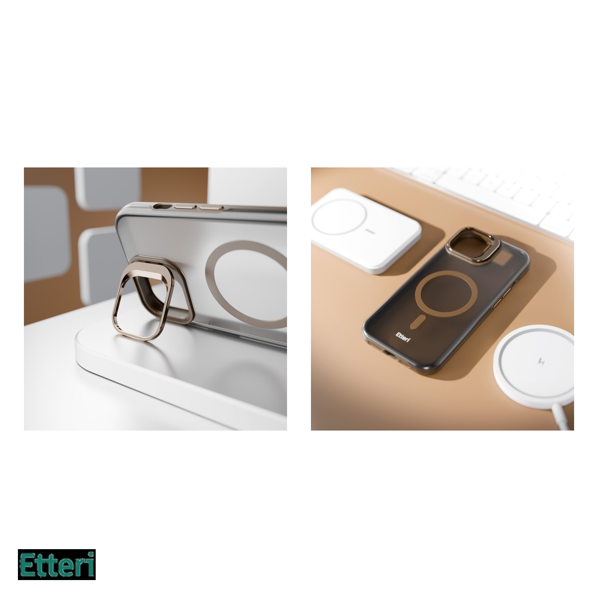 Husa Etteri Morning Fog pentru Apple iPhone 12 Pro, iPhone 12, Carcasa magnetica, Maro [5]