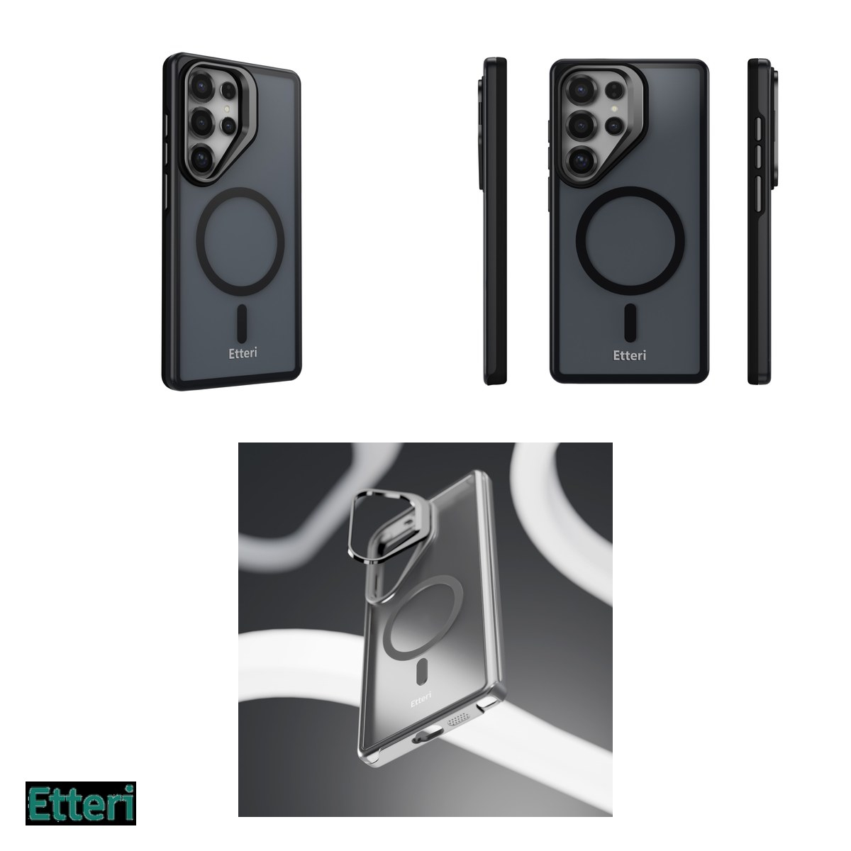 Husa Etteri Morning Fog pentru Samsung Galaxy S25 Ultra, Carcasa magnetica, Negru [4]