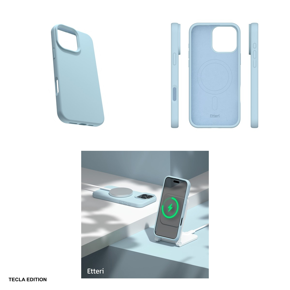 Husa Etteri Silicone Mag pentru Apple iPhone 16 Pro, Carcasa magnetica, Albastru [6]