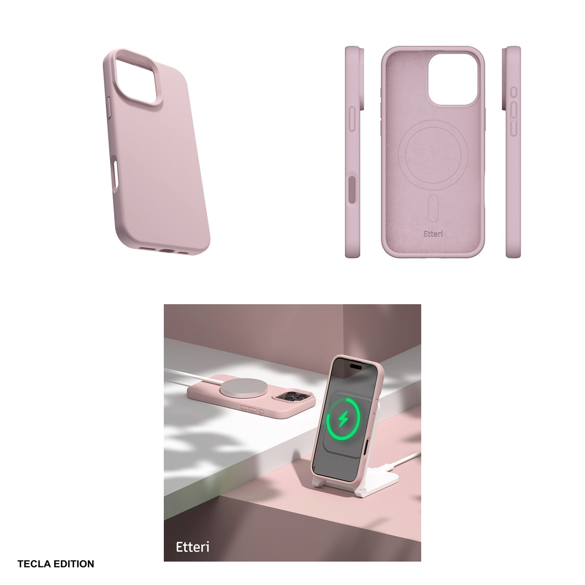 Husa Etteri Silicone Mag pentru Apple iPhone 16 Pro Max, Carcasa magnetica, Roz [6]