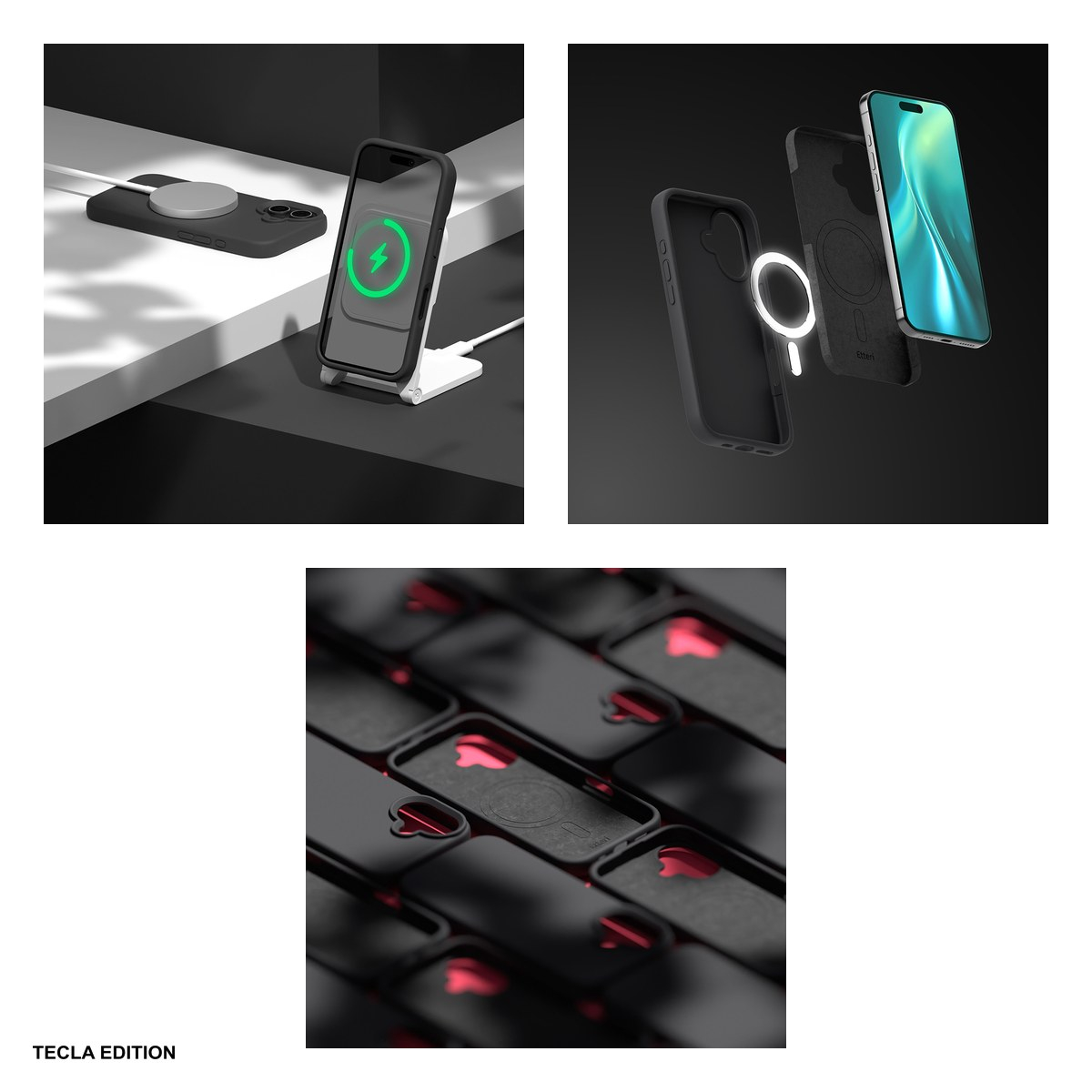 Husa Etteri Silicone Mag pentru Apple iPhone 17e, Carcasa magnetica, Negru [5]