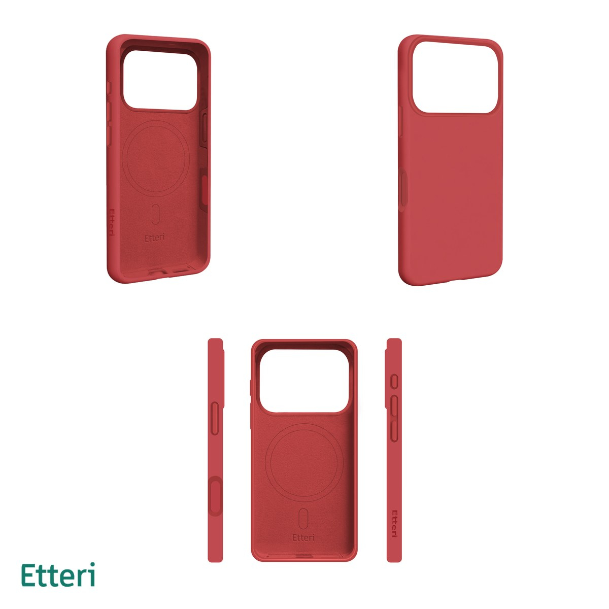 Husa Etteri Silicone Mag pentru iPhone 17 Pro Max, Carcasa magnetica, Rosu [4]