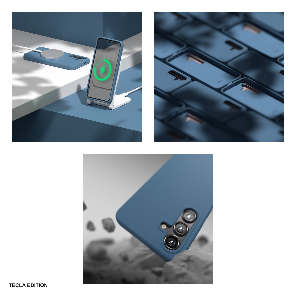 Husa Etteri Silicone Mag pentru Samsung Galaxy A57 5G, Carcasa magnetica, Albastru [5]