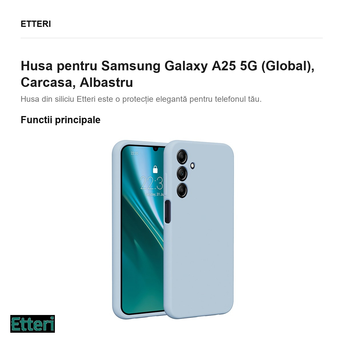Husa Etteri Silicone pentru Samsung Galaxy A25 5G (Global), Carcasa, Albastru [2]