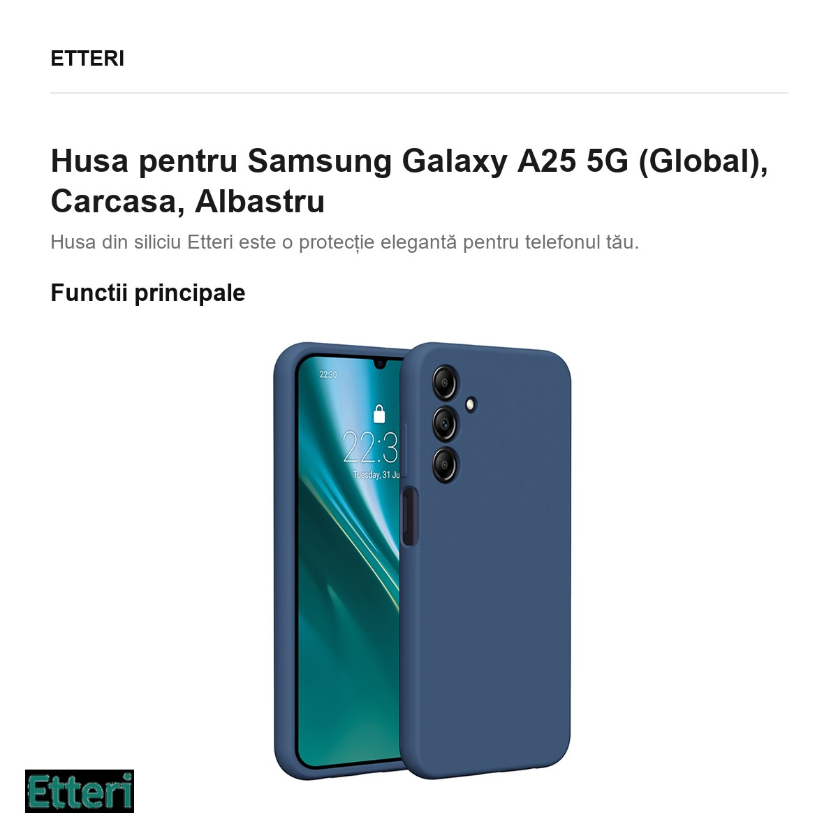 Husa Etteri Silicone pentru Samsung Galaxy A25 5G (Global), Carcasa, Albastru [2]