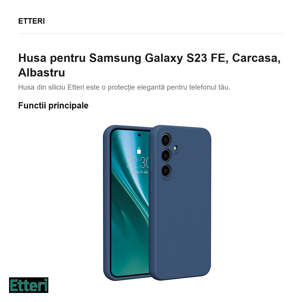 Husa Etteri Silicone pentru Samsung Galaxy S23 FE, Carcasa, Albastru [2]