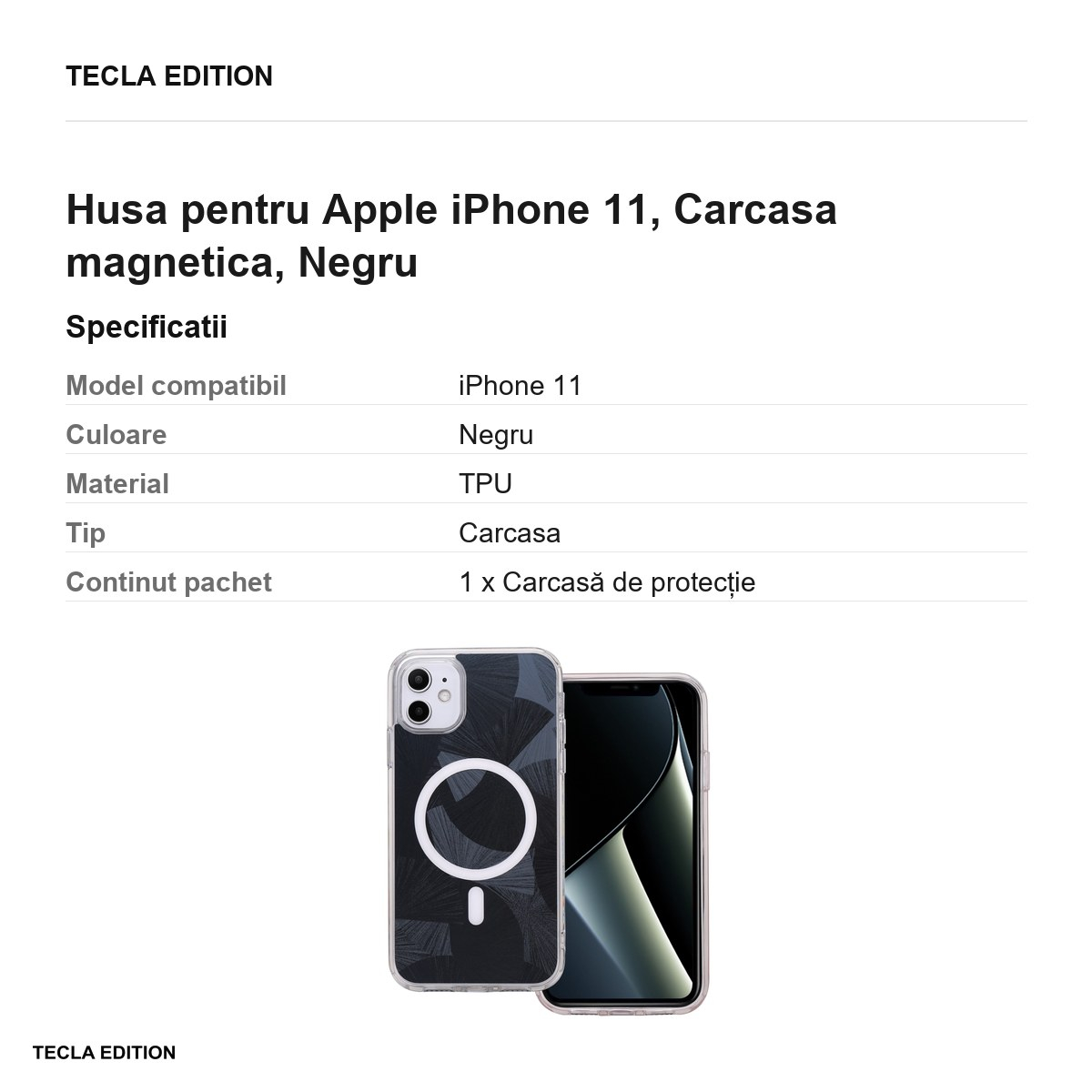 Husa Flash Mag pentru Apple iPhone 11, Carcasa magnetica, Negru [3]