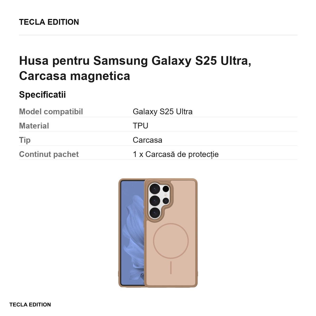 Husa Frame Thin Mag pentru Samsung Galaxy S25 Ultra, Carcasa magnetica, Maro [3]
