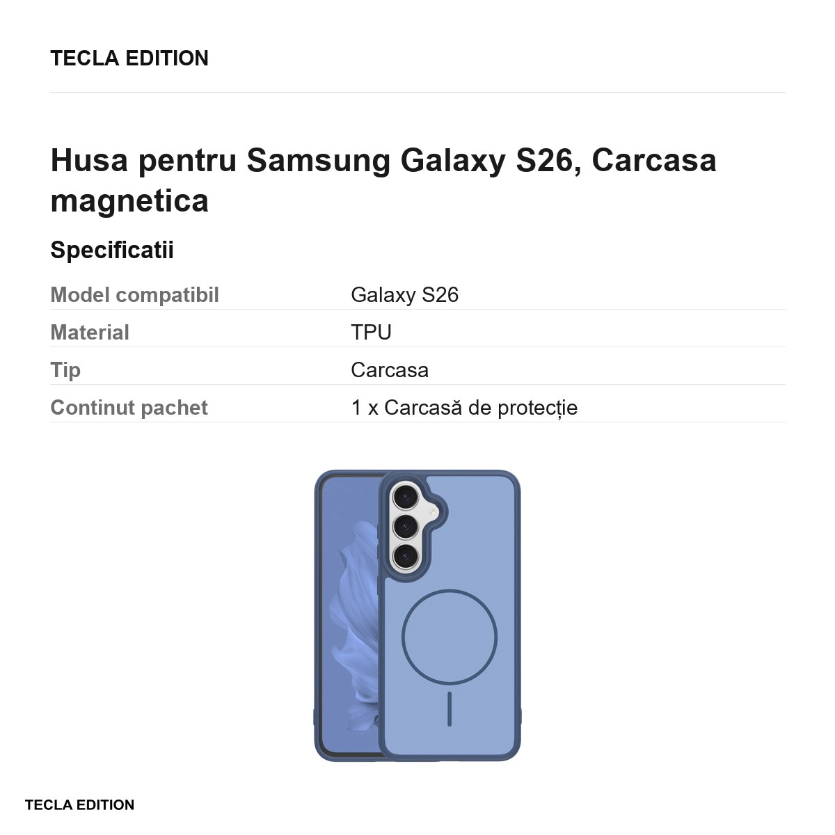 Husa Frame Thin Mag pentru Samsung Galaxy S26, Carcasa magnetica, Albastru inchis [3]