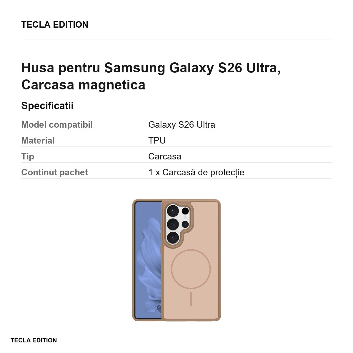 Husa Frame Thin Mag pentru Samsung Galaxy S26 Ultra, Carcasa magnetica, Maro [3]