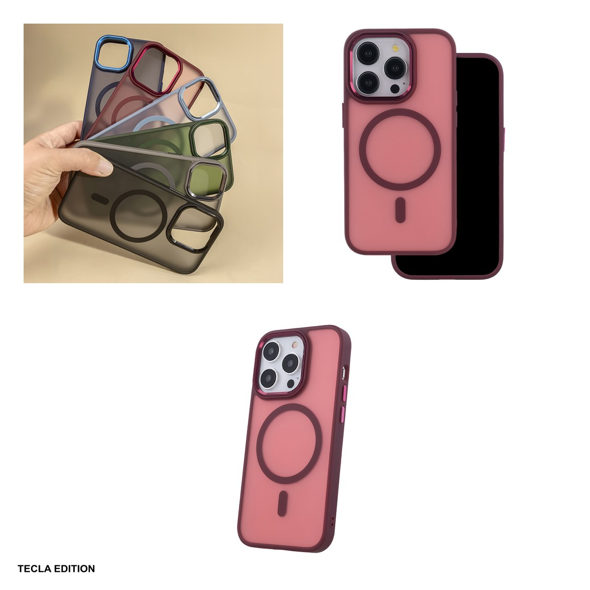 Husa Frozen Mag pentru Apple iPhone 13, Carcasa magnetica, Rosu [4]
