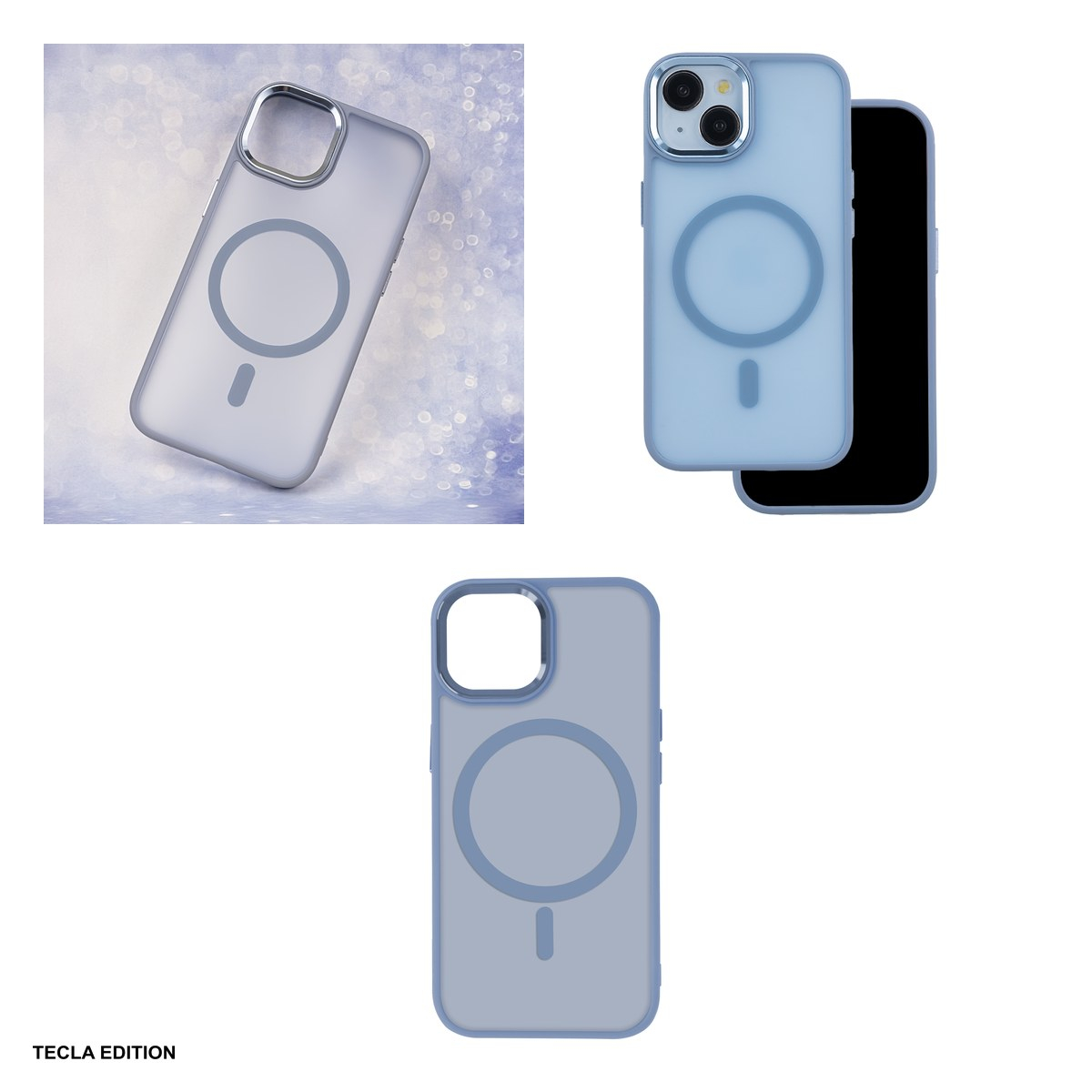 Husa Frozen Mag pentru Apple iPhone 14, Carcasa magnetica, Albastru [4]