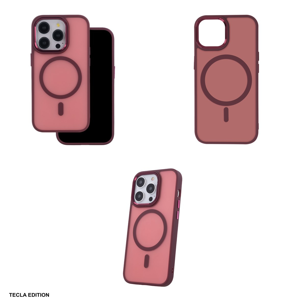 Husa Frozen Mag pentru Apple iPhone 15, Carcasa magnetica, Rosu [4]