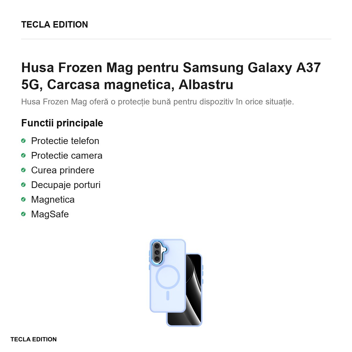 Husa Frozen Mag pentru Samsung Galaxy A37 5G, Carcasa magnetica, Albastru [2]