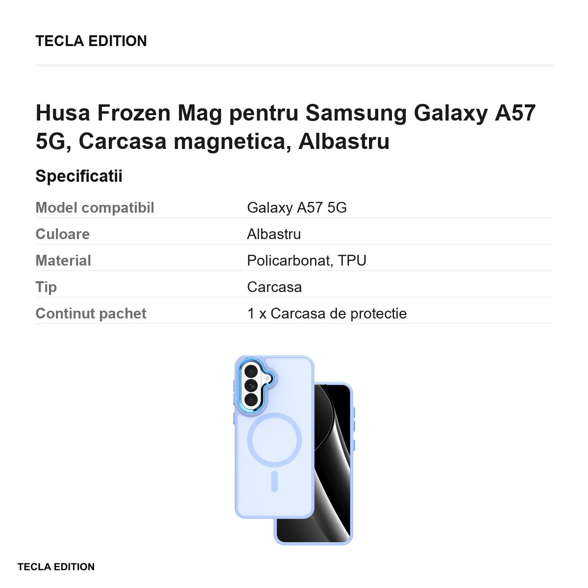 Husa Frozen Mag pentru Samsung Galaxy A57 5G, Carcasa magnetica, Albastru [3]