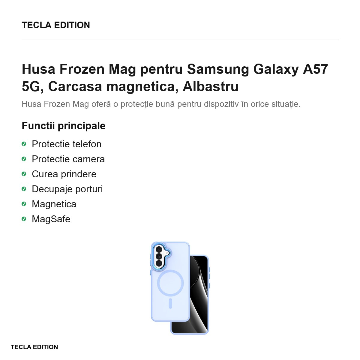 Husa Frozen Mag pentru Samsung Galaxy A57 5G, Carcasa magnetica, Albastru [2]