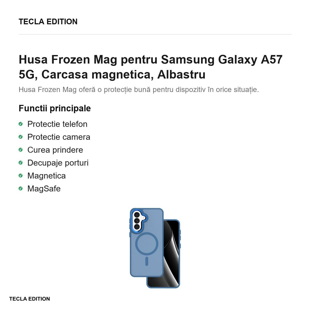Husa Frozen Mag pentru Samsung Galaxy A57 5G, Carcasa magnetica, Albastru [2]