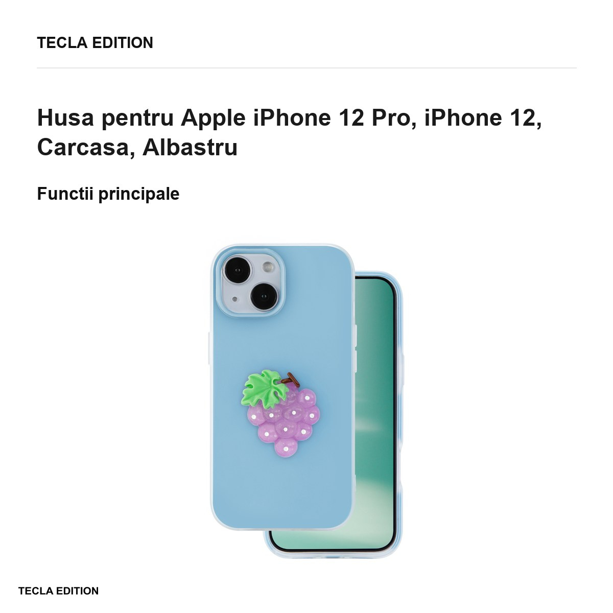 Husa Fruit 2in1 pentru Apple iPhone 12 Pro, iPhone 12, Carcasa, Albastru [2]