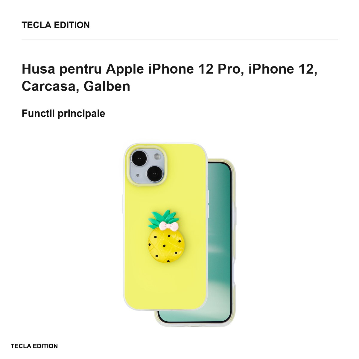 Husa Fruit 2in1 pentru Apple iPhone 12 Pro, iPhone 12, Carcasa, Galben [2]