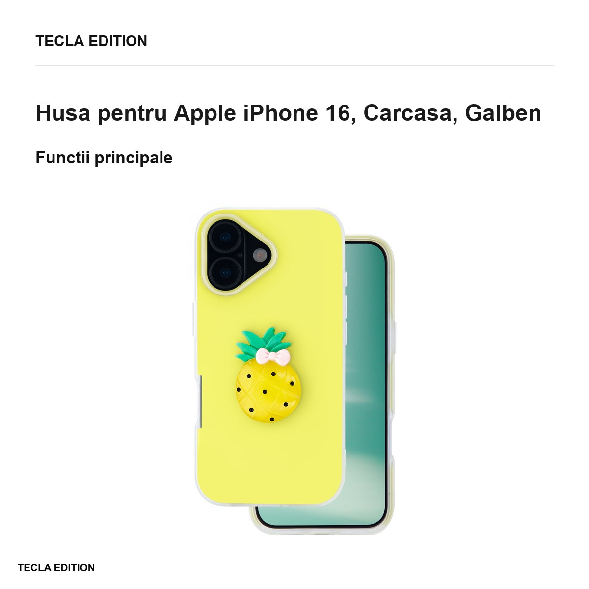 Husa Fruit 2in1 pentru Apple iPhone 16, Carcasa, Galben [2]