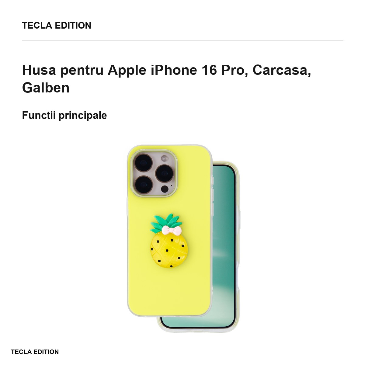 Husa Fruit 2in1 pentru Apple iPhone 16 Pro, Carcasa, Galben [2]