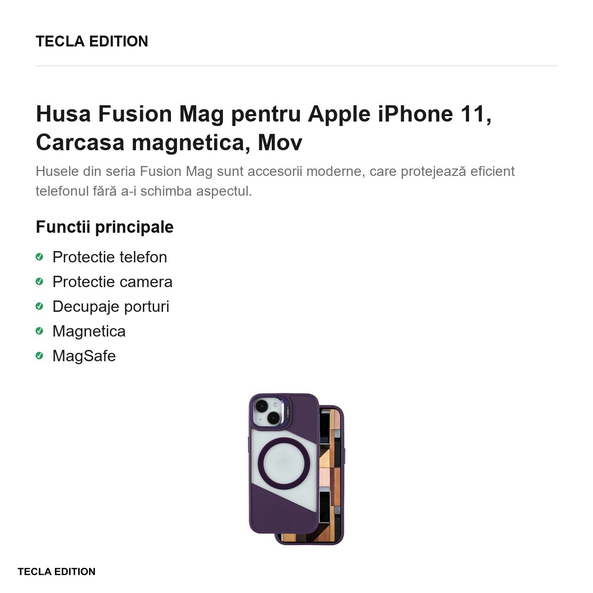Husa Fusion Mag pentru Apple iPhone 11, Carcasa magnetica, Mov [2]