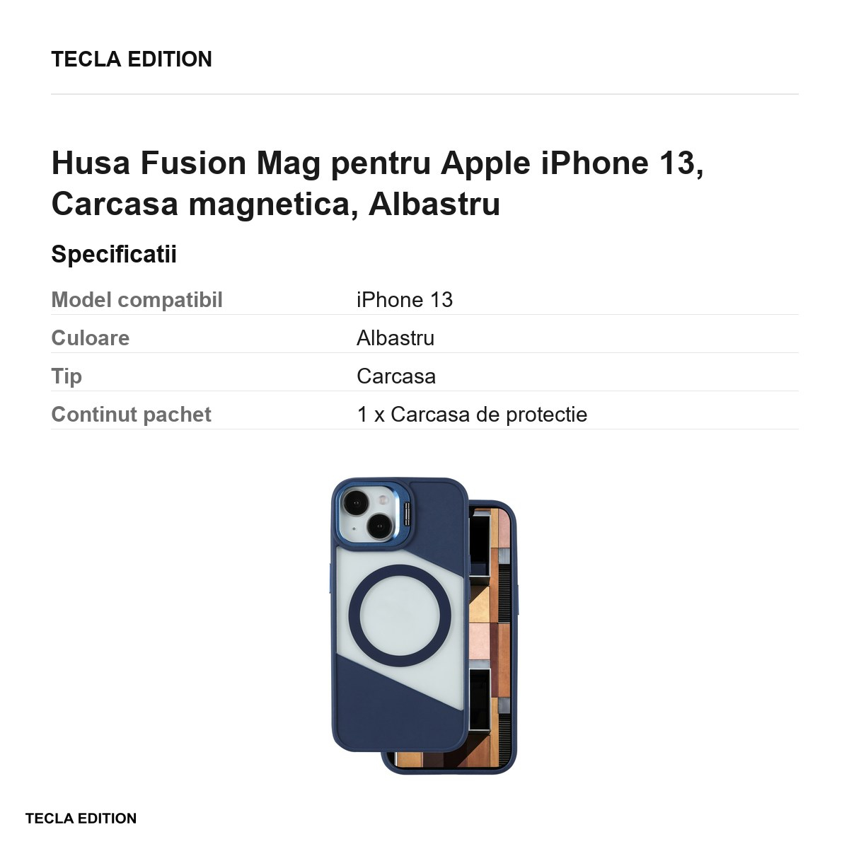 Husa Fusion Mag pentru Apple iPhone 13, Carcasa magnetica, Albastru [3]