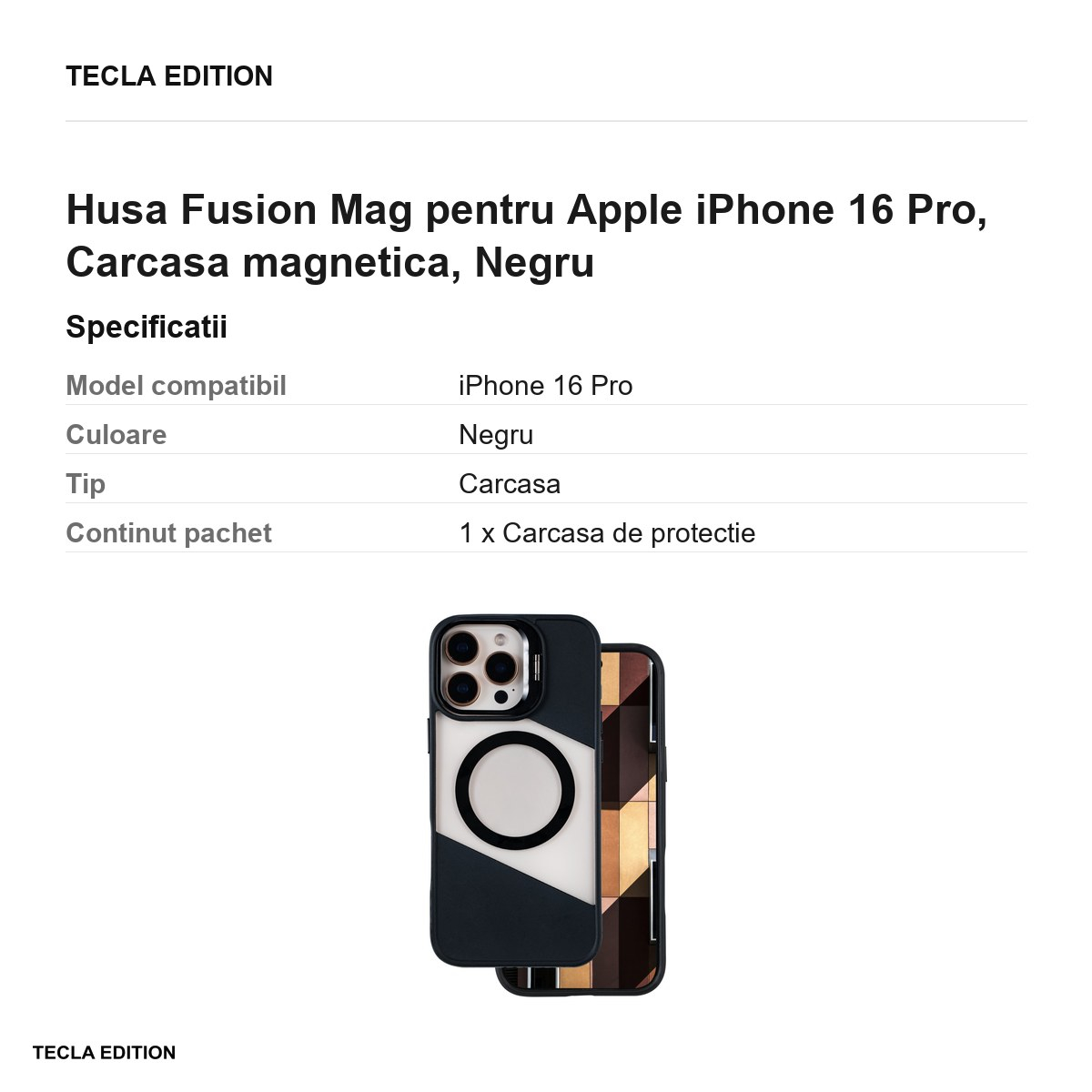 Husa Fusion Mag pentru Apple iPhone 16 Pro, Carcasa magnetica, Negru [3]