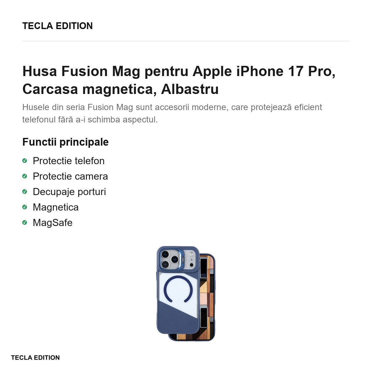 Husa Fusion Mag pentru Apple iPhone 17 Pro, Carcasa magnetica, Albastru [2]