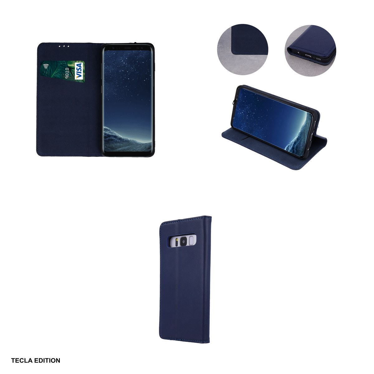 Husa Genuine Leather Smart Pro pentru Apple iPhone 17 Air, tip carte cu inchidere magnetica, Albastru [4]
